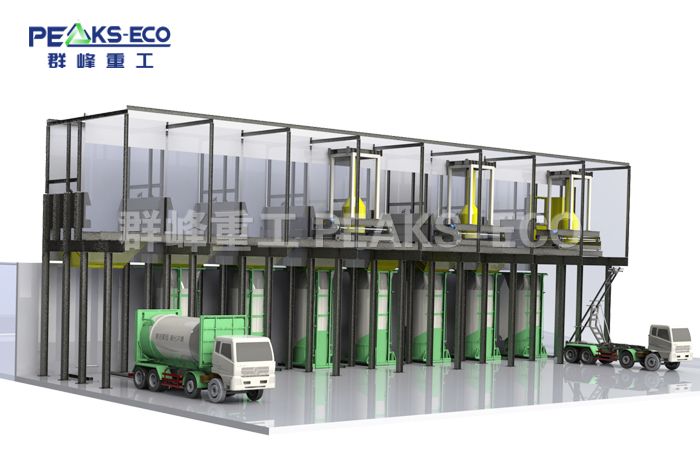 竖式垃圾中转站①（全地上或全地下、采用钢丝牵引车）