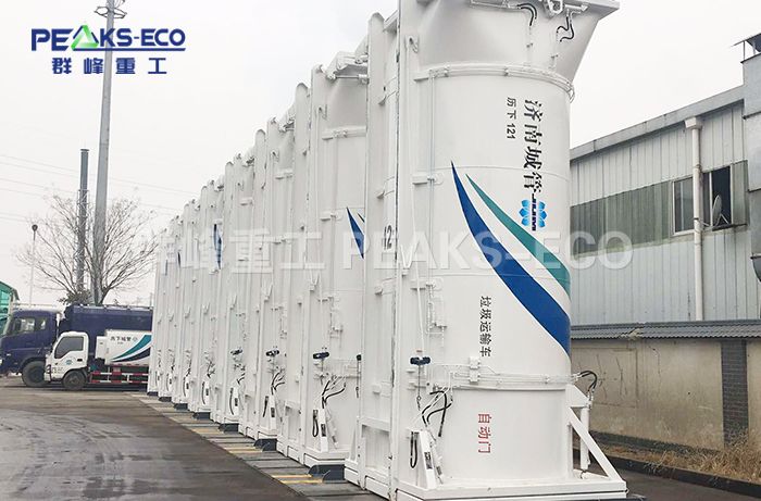 竖式垃圾中转站①（全地上或全地下、采用钢丝牵引车）